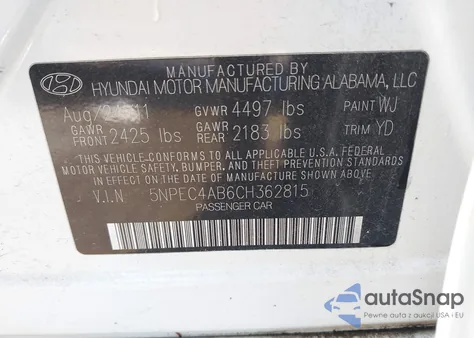2012 Hyundai Sonata Limited 2.0T from USA, damaged, VIN 5NPEC4AB6CH362815